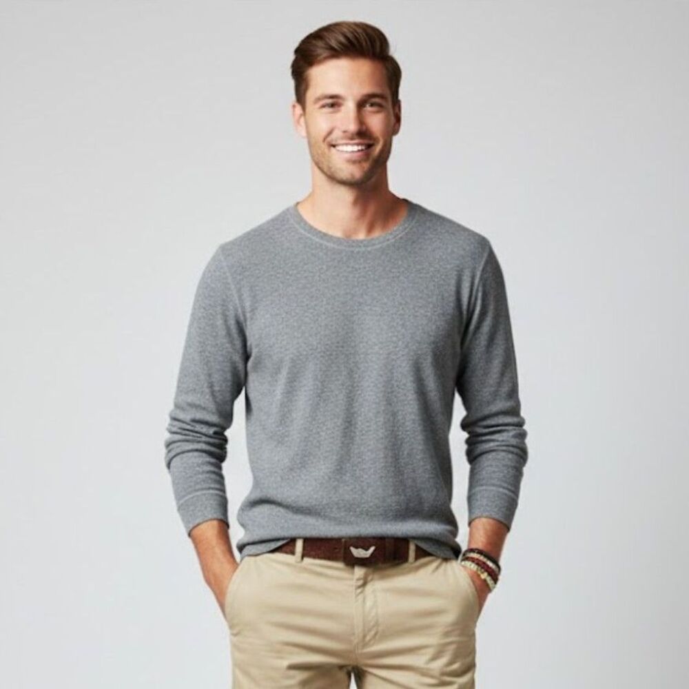 Vineyard Vines Gray Offroad Duofold Crewneck Size X-Large NWT